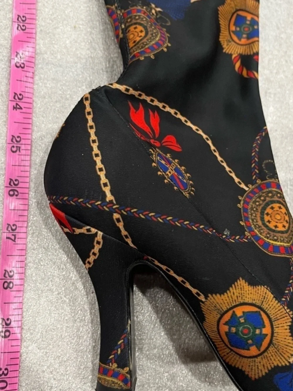 Zara Patterned Navy Statement Booties